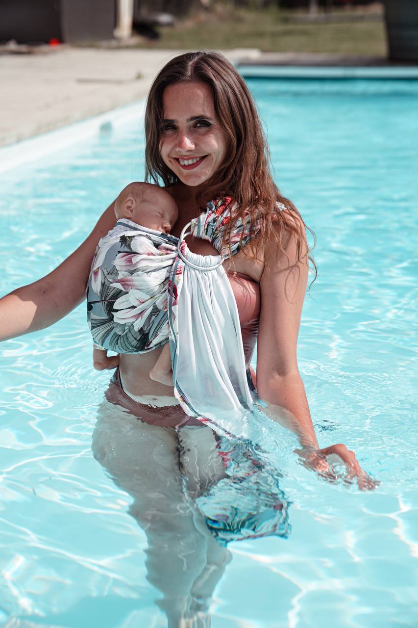 Babytrage Aqua RingSling Flora - KOKADI
